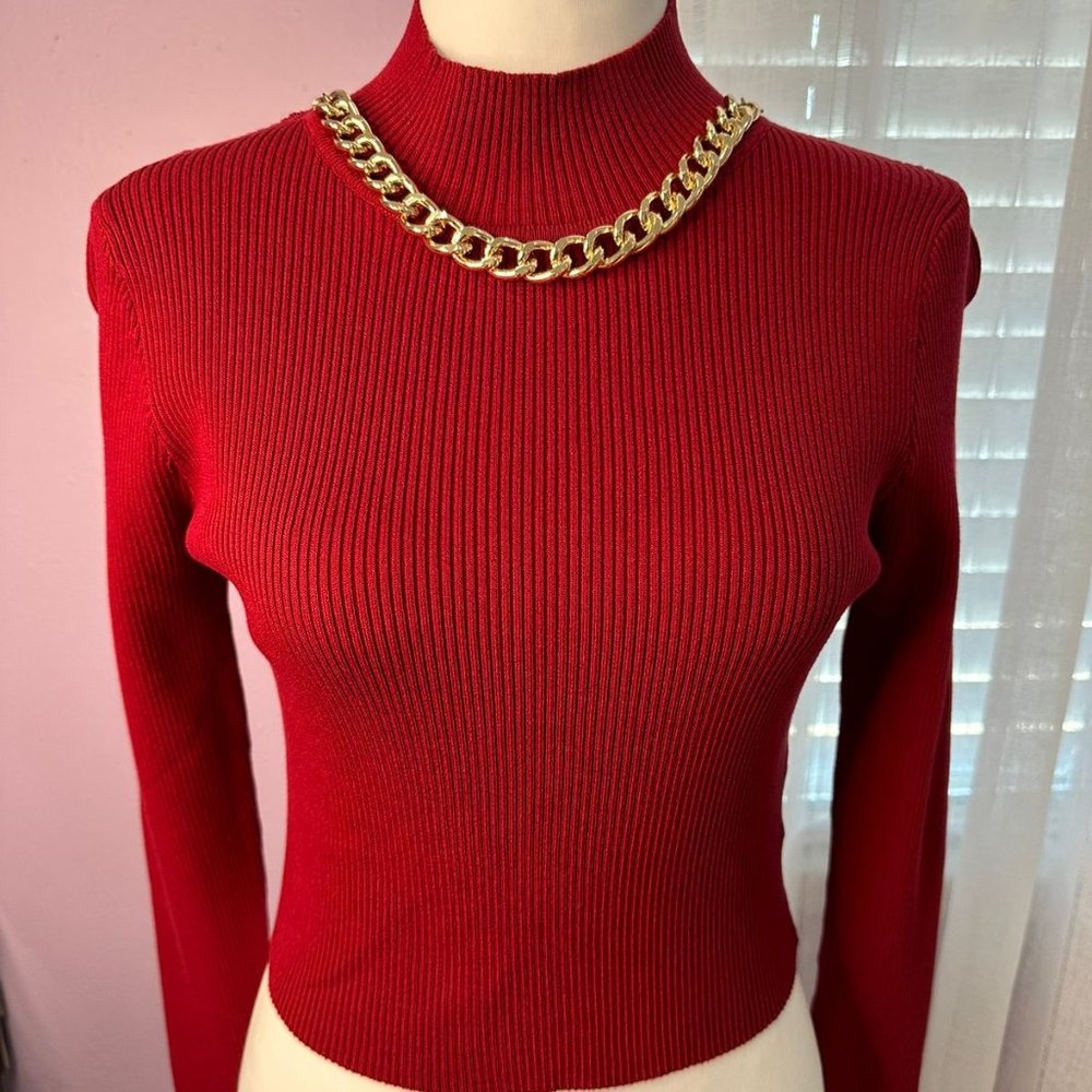 Turtle Neck Ribbed crop top Knit Sweater